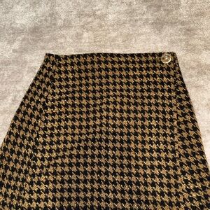ASOS Black and Gold Houndstooth Mini Skirt